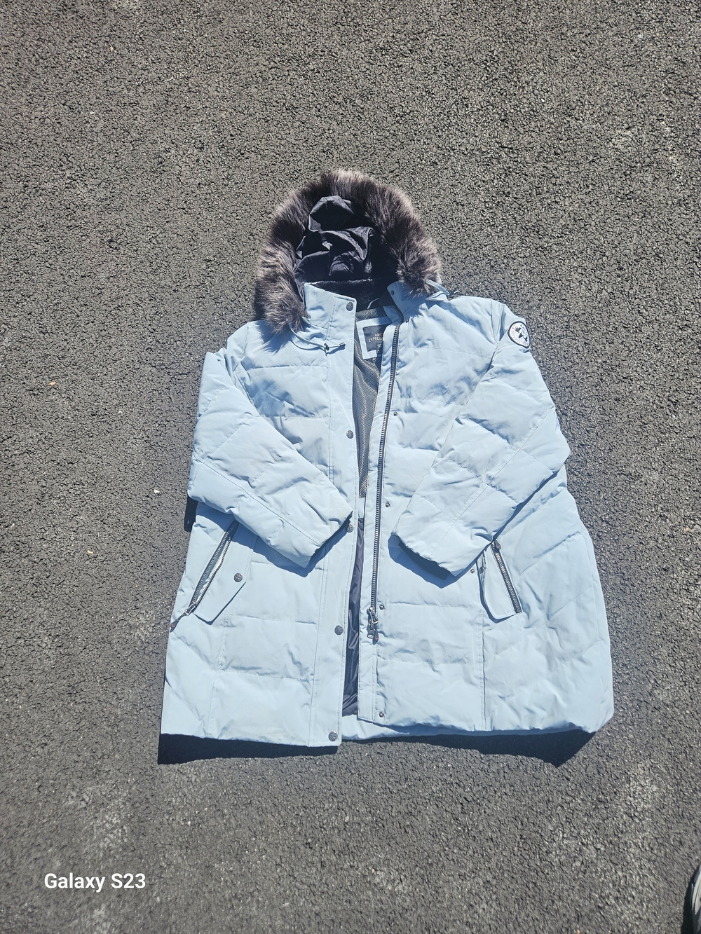 Arctic Expedition Women’s 3X Light Blue Puffer Coat Fur Hood Winter Jacket